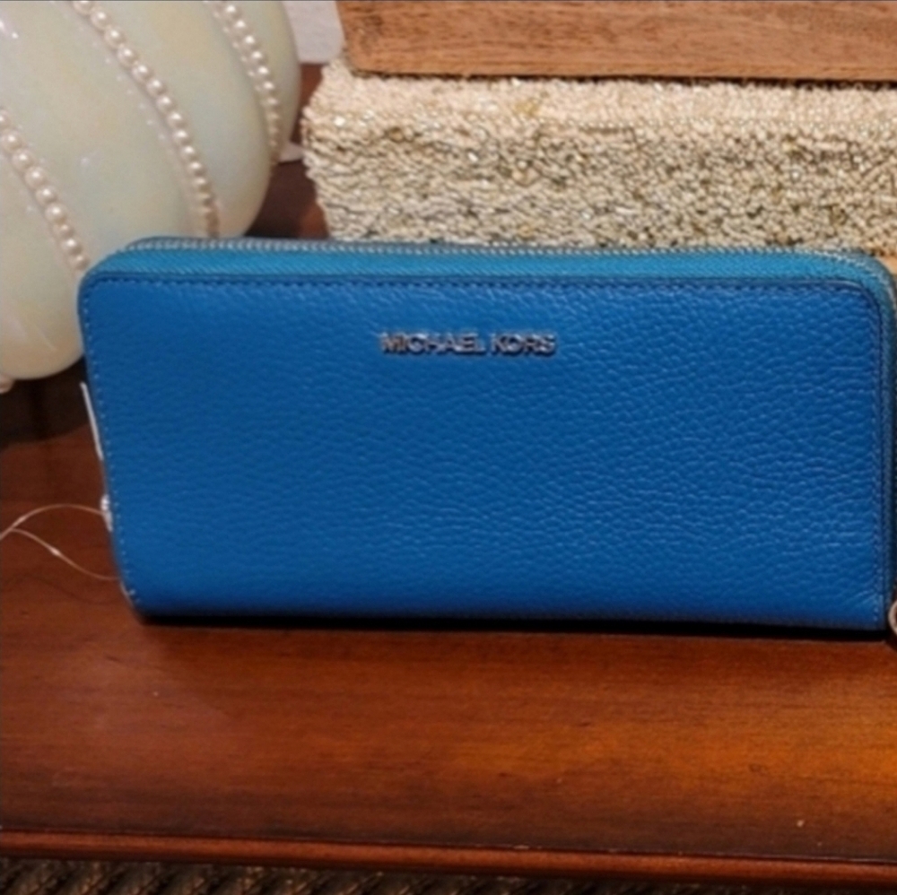 Michael Kors Turquoise Leather Wallet